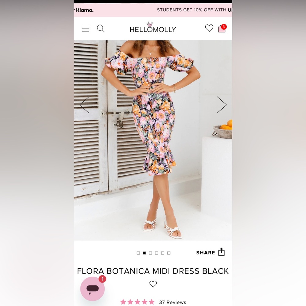 HELLOMOLLY FLORA BOTANICA MIDI DRESS